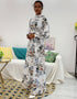 Abaya-inspired ankle-length dress with flared sleeves and waist tie